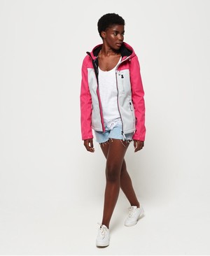 Superdry Hooded Retro SD- Windtrekker Női Kabát Rózsaszín/Szürke | MISTJ0132